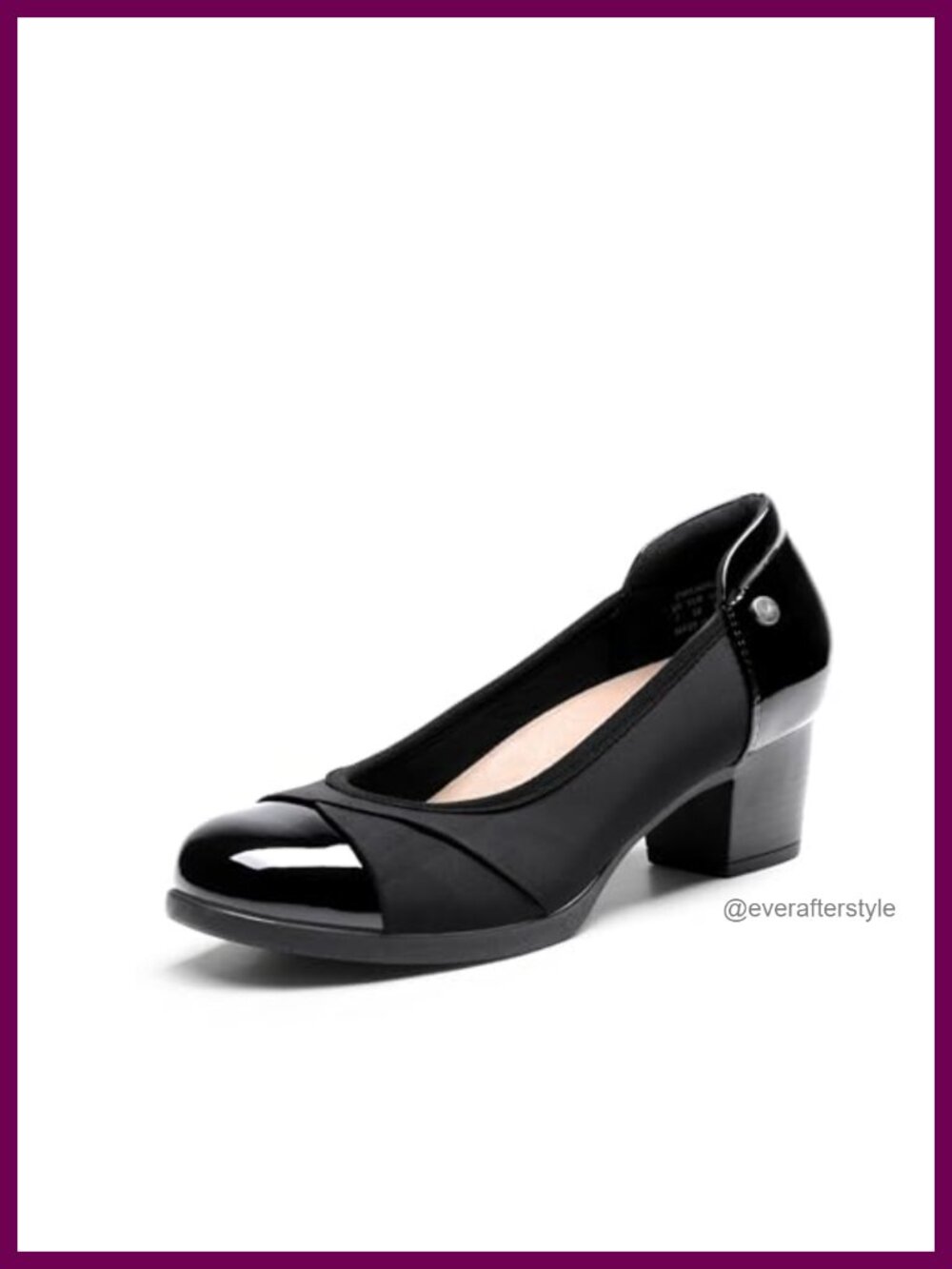 Women's Low Chunky Heel Pumps Arch Support Slip-On Comfort Dress Shoes